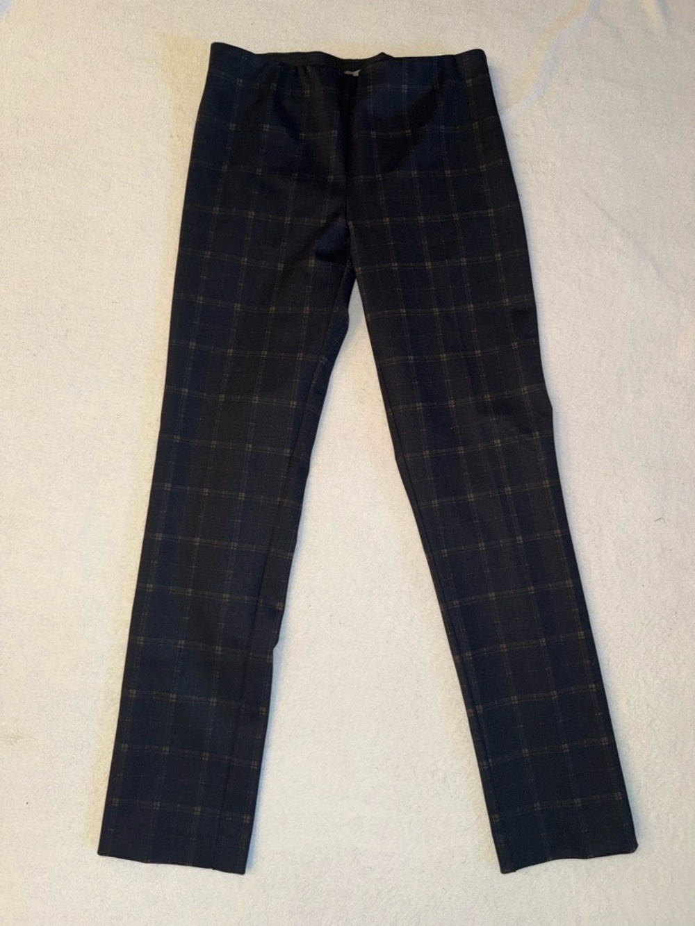 Elliott Lauren Navy Plaid Cropped Trousers